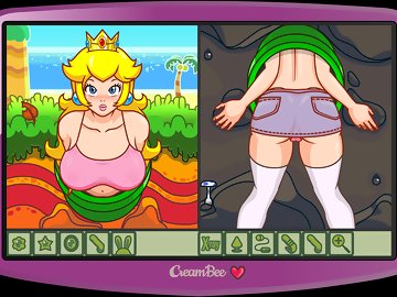Goddess Knob Trapped v1.0: Застрявшая принцесса Пич из игры Mario текет от мощного оргазма