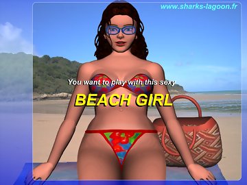 Beach Nymph: Выеби пляжную нимфу огромным дилдо