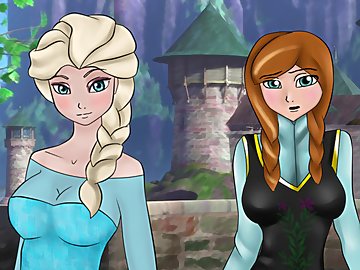 Elsa x Fap Frost: Эльза делает глубокий  минет