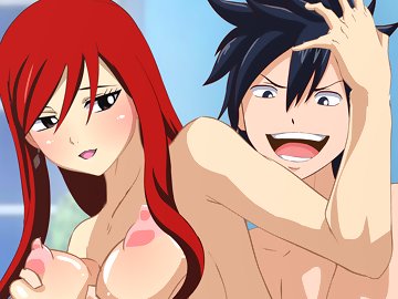 Erza Grey Cowgirl: Грей разрывает дырки миниатюрной Эрзы