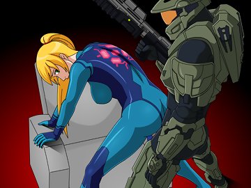 Samus Aran Sex: Секс маньяк Мастер Чиф трахает Самус Аран