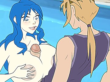 Pixie Tail: Люси и Джувия дрочат своими огромными сиськами