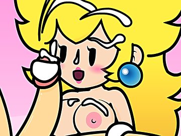 Queen Peach Super Hj: Густой камшот для принцессы Пич